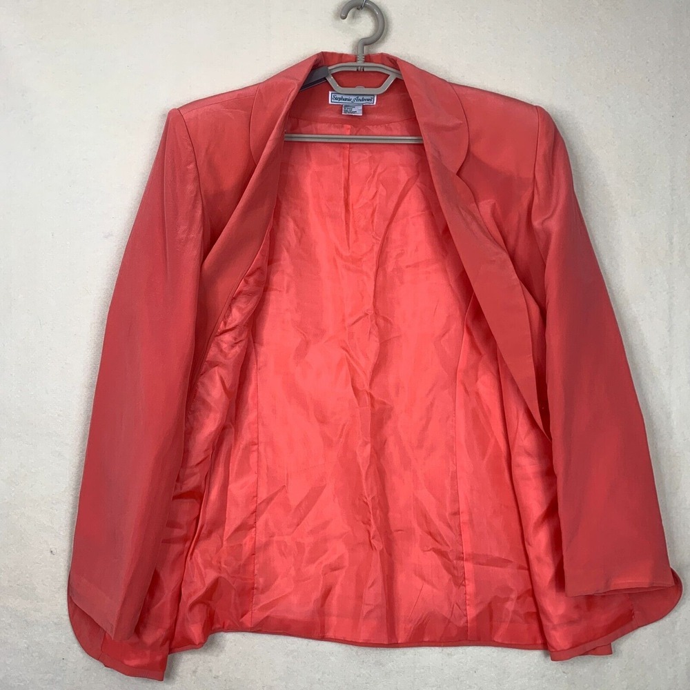 Stephanie Andrews Women's 100% Silk 2 Button Blazer Jacket Size 12 pocket - Picture 13 of 14